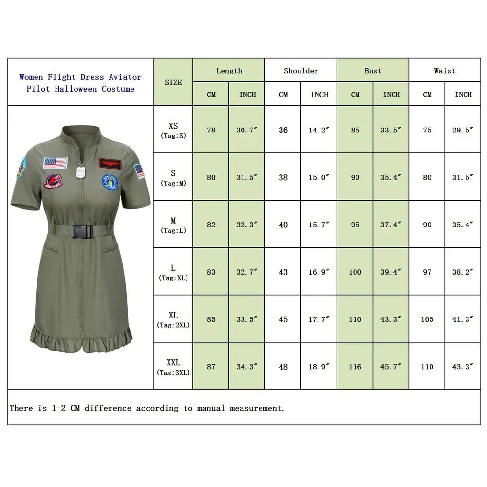 TOKYO REVENGERS Women Fighter Pilot Costume Air Force Flight Dress Halloween- N